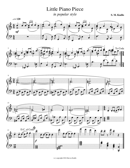 Little Piano Piece Sheet Music