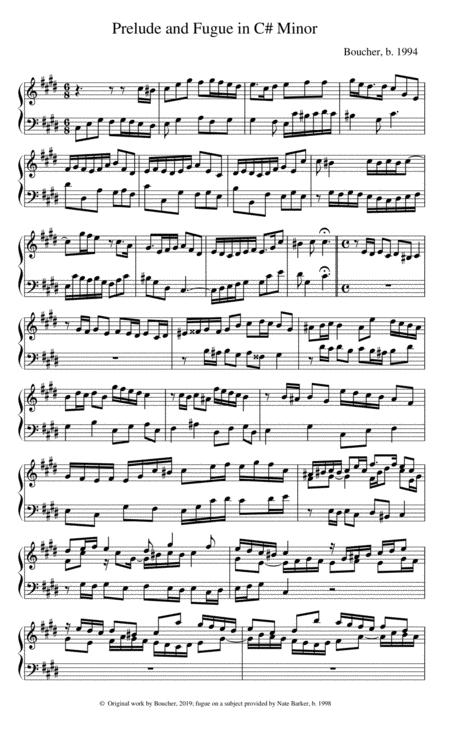 Free Sheet Music Little Prelude And Fugue In C Minor