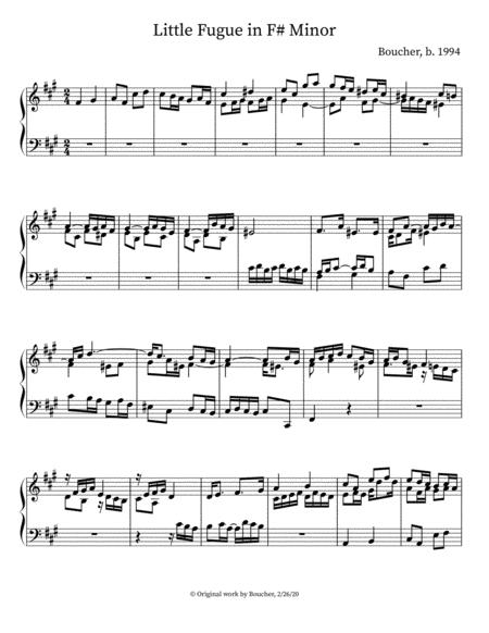 Free Sheet Music Little Prelude And Fugue In F Minor Ii Fugue