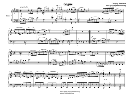 Free Sheet Music Little Suite For Piano Iv Gigue