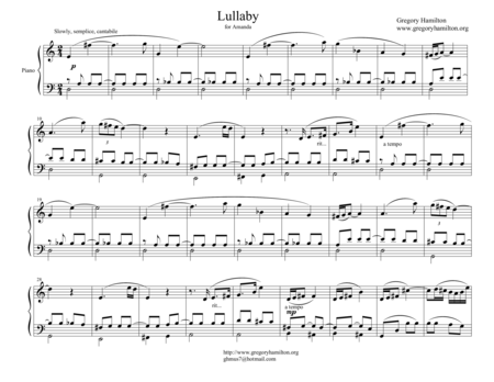 Little Suite For Piano V Lullaby Sheet Music