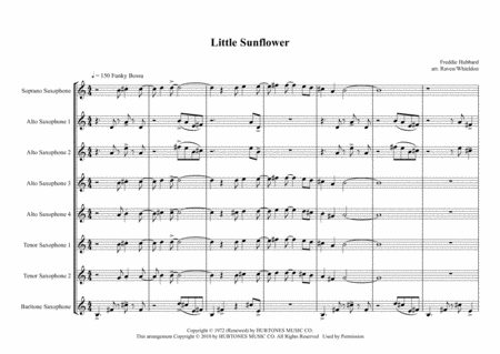 Free Sheet Music Little Sunflower