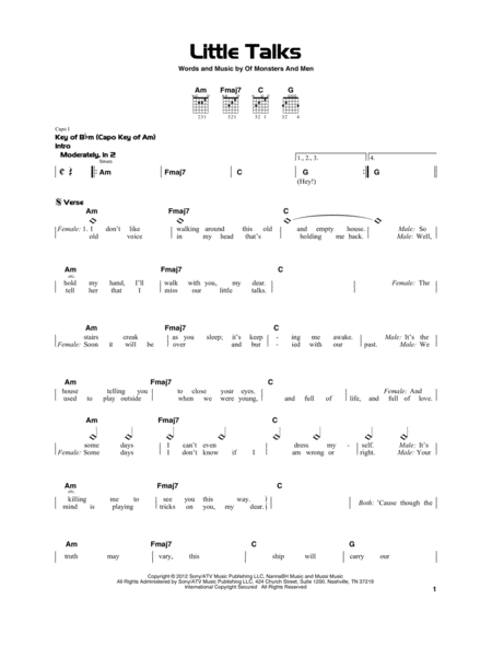 Little Talks Sheet Music