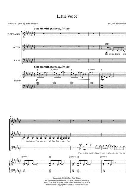 Little Voice By Sara Bareilles Sab Sheet Music