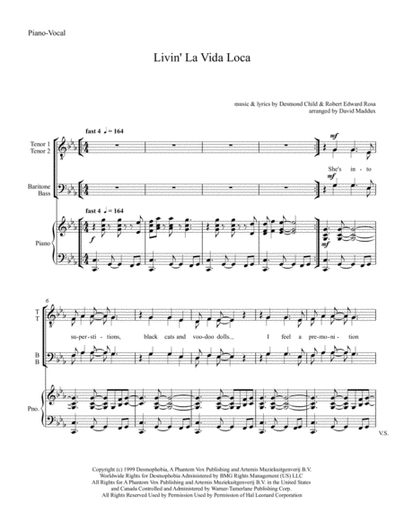 Livin La Vida Loca Sheet Music