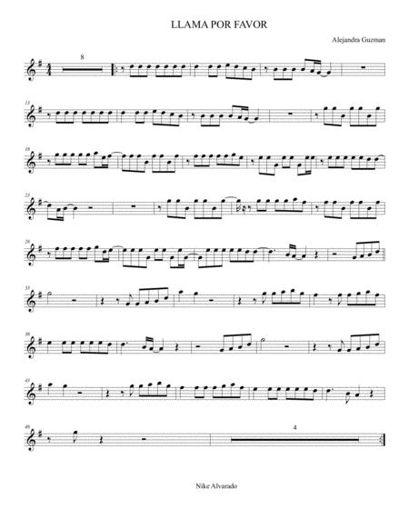 Free Sheet Music Llama Por Favor Alejandra Guzman