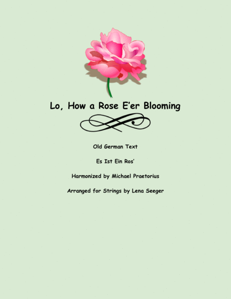 Free Sheet Music Lo How A Rose E Er Blooming String Trio