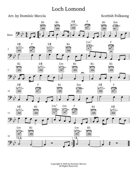 Free Sheet Music Loch Lomond Bass