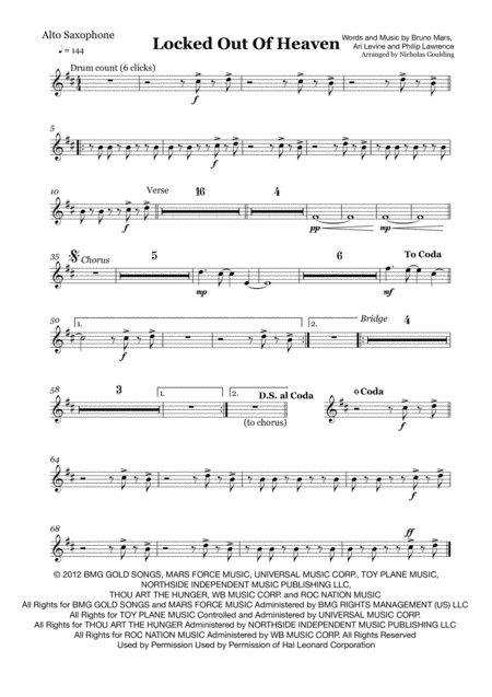 Locked Out Of Heaven Sheet Music