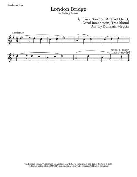 London Bridge Baritone Sax Sheet Music