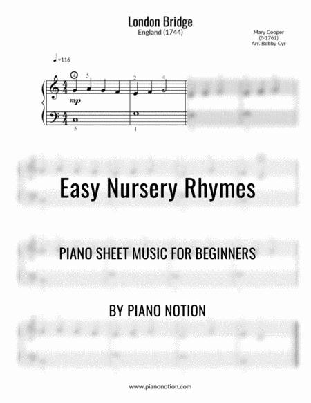 London Bridge Is Falling Down Easy Piano Solo Sheet Music