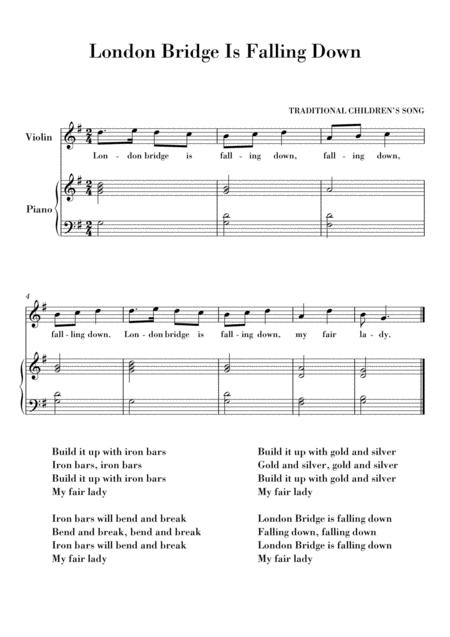 London Bridge Piano And Violin Sheet Music