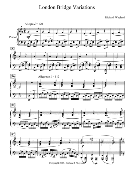 London Bridge Variations Sheet Music