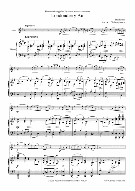 Londonderry Air Flute And Piano Sheet Music