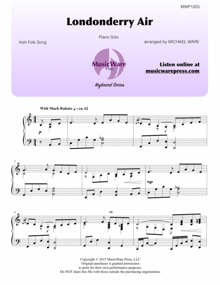 Londonderry Air Sheet Music