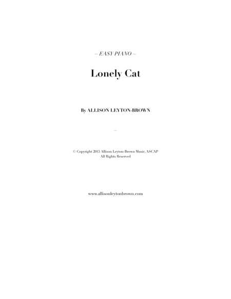 Lonely Cat Easy Piano Solo By Allison Leyton Brown Sheet Music