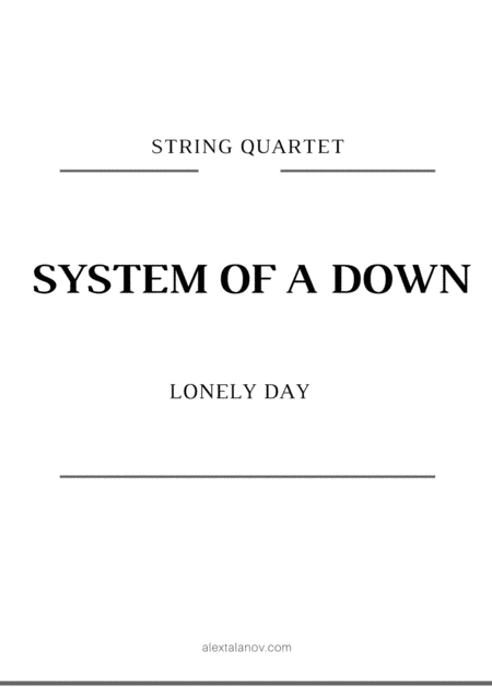 Lonely Day Sheet Music