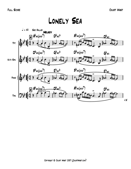 Free Sheet Music Lonely Sea Lead Sheet