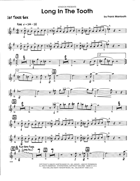 Long In The Tooth 2nd Bb Tenor Saxophone Sheet Music