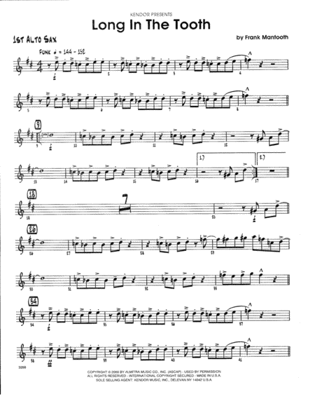 Long In The Tooth 2nd Eb Alto Saxophone Sheet Music