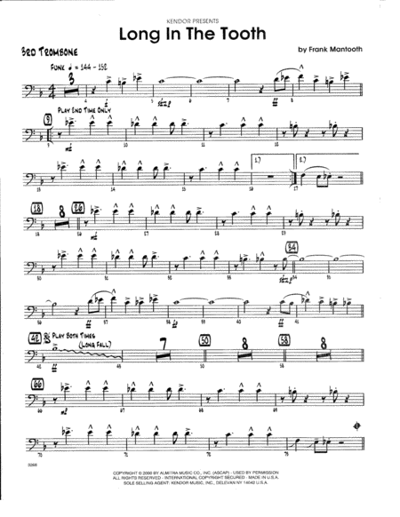 Free Sheet Music Long In The Tooth 4th Trombone