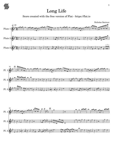 Free Sheet Music Long Life