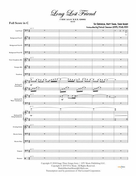 Long Lost Friend Chicago Full Score Set Of Parts Sheet Music