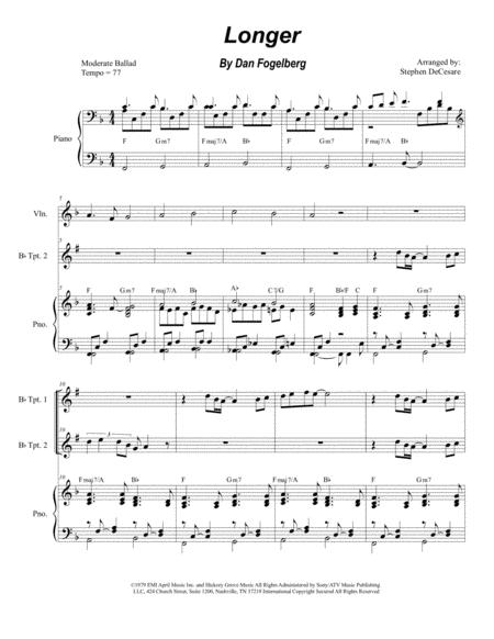 Free Sheet Music Longer Duet For Bb Trumpet