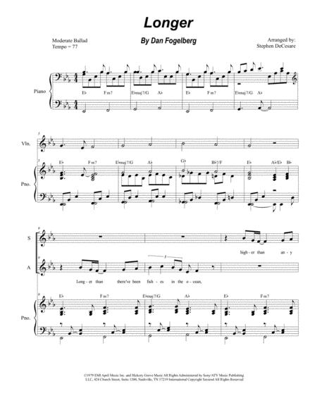 Free Sheet Music Longer Duet For Soprano And Alto Solo