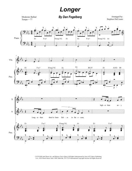 Longer For 2 Part Choir Sa Sheet Music