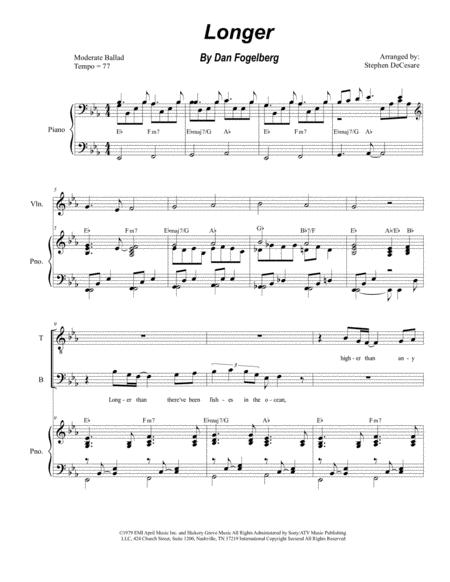 Free Sheet Music Longer For 2 Part Choir Tb