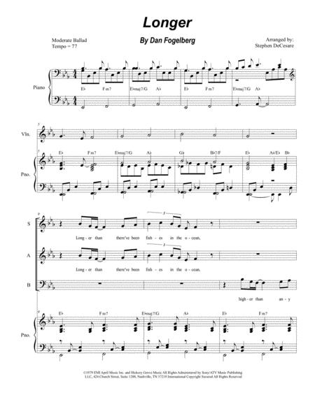 Free Sheet Music Longer For Sab