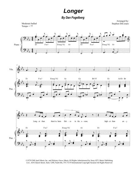 Longer For Vocal Solo Sheet Music