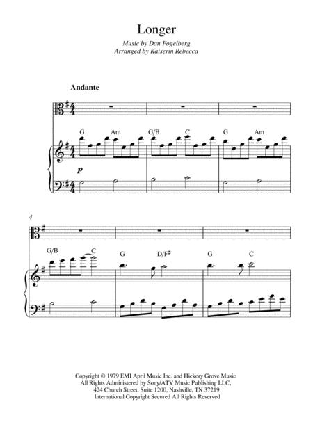 Longer Viola Solo And Piano Accompaniment With Chords Sheet Music