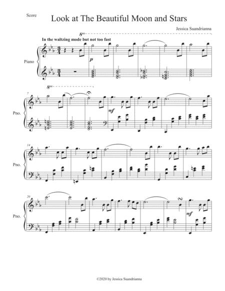 Free Sheet Music Look At The Beautiful Moon And Stars