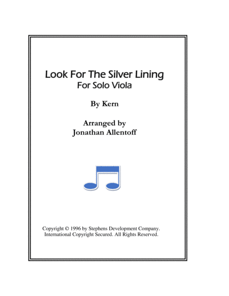 Free Sheet Music Look For The Silver Lining For Solo Viola