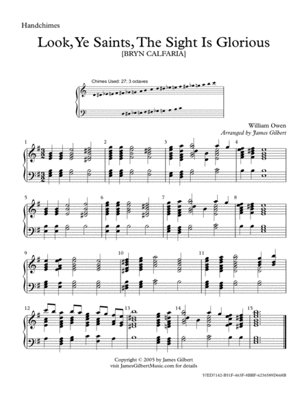 Free Sheet Music Look Ye Saints The Sight Is Glorious