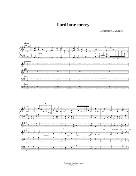 Free Sheet Music Lord Have Mercy Sacred Music For The Mass