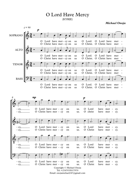 Free Sheet Music Lord Have Mercy