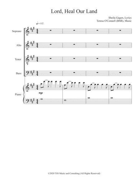 Free Sheet Music Lord Heal Our Land For Satb Voices Reproducible