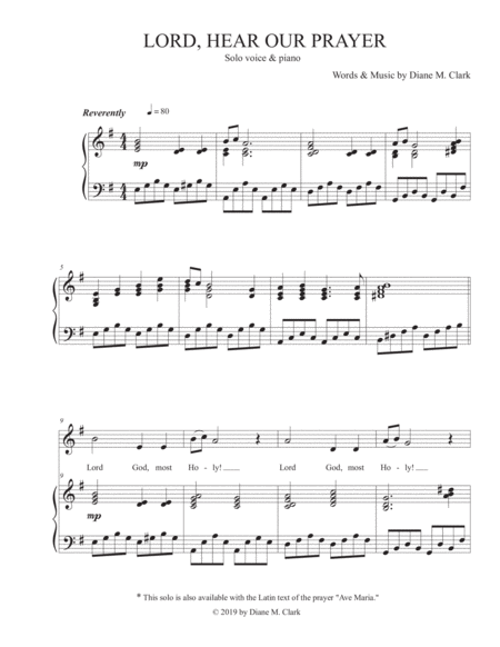 Lord Hear Our Prayer E Minor Sheet Music