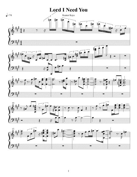 Lord I Need You Piano Sheet Music