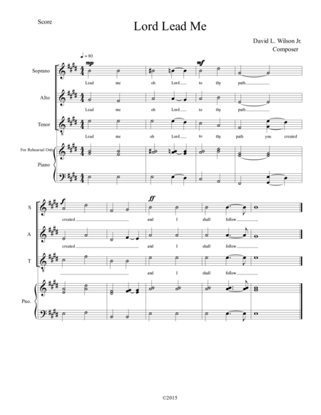 Free Sheet Music Lord Lead Me