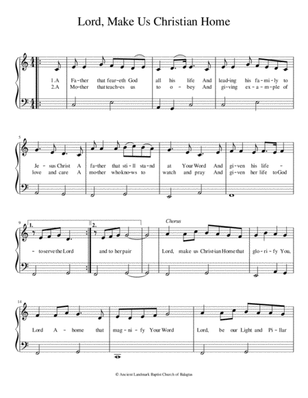 Free Sheet Music Lord Make Us Christian Home