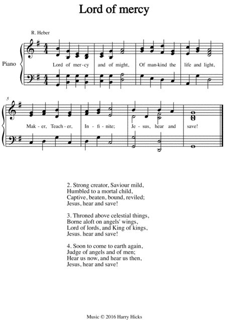 Lord Of Mercy A New Tune To A Wonderful Old Hymn Sheet Music