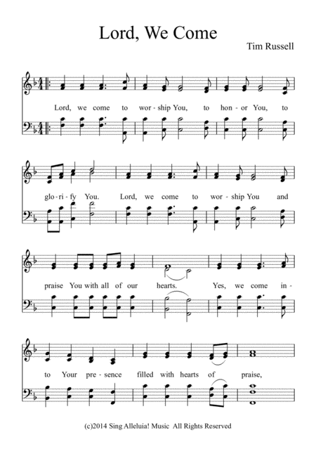 Lord We Come Sheet Music