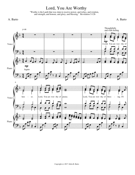 Lord You Are Worthy Sheet Music