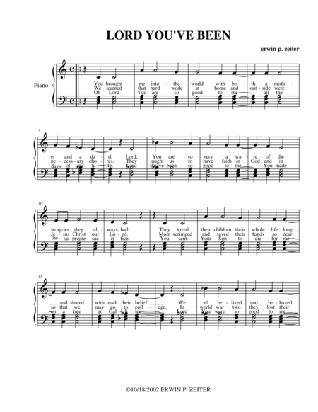 Free Sheet Music Lord You Ve Been