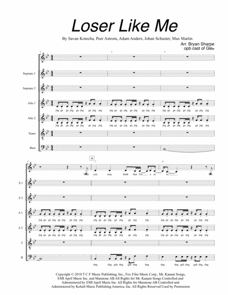 Loser Like Me Sheet Music