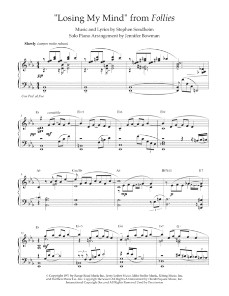 Losing My Mind Sheet Music